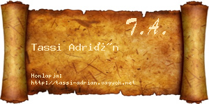 Tassi Adrián névjegykártya